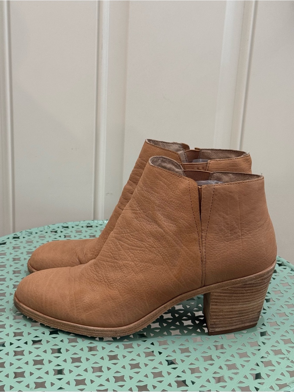 Eileen Fisher "Even" Vero Cuoio Tan Leather Ankle Boots -11